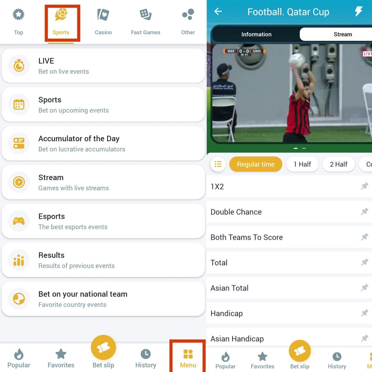 شرط بندی ورزشی در اپ ملبت